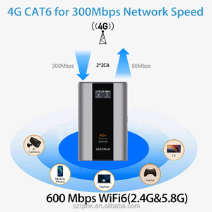 4G LTE Nano Sim & esim tùy chọn 100M <span class=keywords><strong>RJ45</strong></span> Modem,900m kép FREQ wifi6 di động <span class=keywords><strong>Wi</strong></span>-<span class=keywords><strong>Fi</strong></span> hotspot, 6400mAh ngân hàng điện với Cat6 300m - Product Image 2
