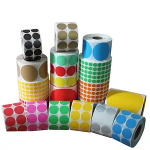 Custom Self Adhesive Square Direct Thermal Sticker Label Round Thermal Label Roll Compatible Sticker Label Paper