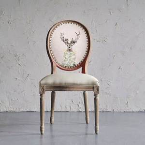Chaise de salle à manger en tissu de style américain en bois massif, mobilier de maison mobile pour hôtel et <span class=keywords><strong>restaurant</strong></span> - Product Image 3
