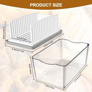 Trancheuse à pain, boîte à pain, guide de coupe pour pain fait maison, gâteaux, bagels, pliable et compact avec bac à miettes - Product Image 2