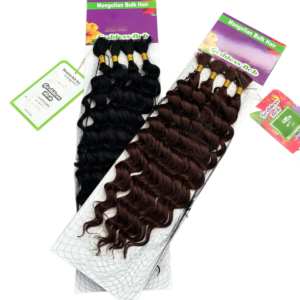 4x 20 pouces Tresses au crochet Afro Boho, Cheveux bouclés en vrac à ondulations profondes, Effet mouillé et ondulé, Extensions de cheveux synthétiques à tresser style bohème - Product Image 5