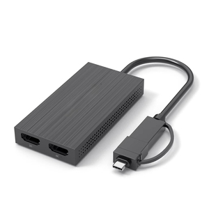 Câble adaptateur <span class=keywords><strong>USB</strong></span>-C HDTV 2K 4K 1080P, convertisseur vidéo double écran, gaine PVC, blindage tressé pour ordinateurs - Product Image 2