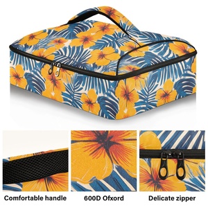Bolsas Térmicas Personalizadas para Supermercado con Diseño de Flores Tropicales Hawaianas, para Transportar Cazuelas, Pizzas y Alimentos - Product Image 2