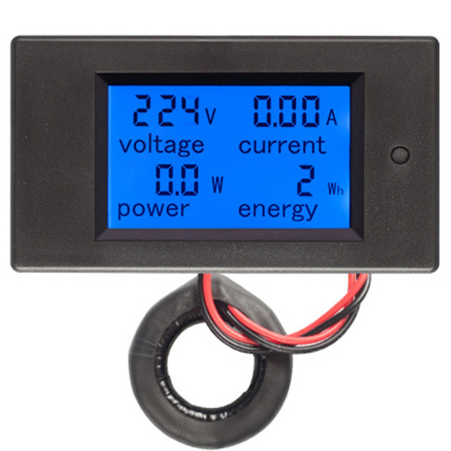 PZEM-061 Digital Power Meter AC Single Phase 80-260V 100A Voltage Current Watt Energy Meter with Coil CT Measures KWH
