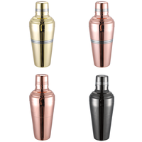 Outils de Bar personnalisés boîte cadeau Kit de barman ensemble de Bar or cuivre acier inoxydable ensemble de shaker à cocktail avec support