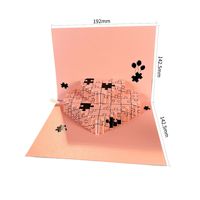 Carte de vœux enregistrable 3D stéréo pour la Saint-Valentin, en forme de cœur rose, en papier, pour affaires et exportation