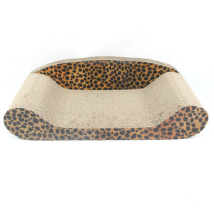 Medium Sized <b>Cat</b> <b>Sofa</b> Leopard Print Corrugated Cardboard Scratcher Durable <b>Cat</b> Toy For Claw Sharpening - Product Image 2