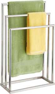 Support de serviettes métallique robuste en promotion pour salle de bain – Barre de rangement autoportante pour serviettes - Product Image 2