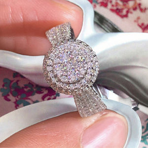 Cincin Pertunangan Wanita CAOSHI ODM OEM Berbahan Kuningan dengan Batu Zirkonia Kubik, Perhiasan Pernikahan, Model Berlian Potongan Bling, Hadiah untuk Wanita - Product Image 3