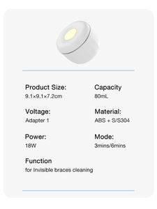 <span class=keywords><strong>Petit</strong></span> Portable Uv Ultraviolet Dentier et Bretelles Bijoux Machine De Nettoyage À Ultrasons La Nouvelle <span class=keywords><strong>Liste</strong></span> 80ml - Product Image 4