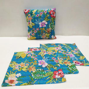 Funda de Cojín de Algodón Hecha a Mano con Puntada Kantha, Diseño de Plantas, Decorativa, Personalizable, Suave, Decoración para el Hogar - Product Image 2