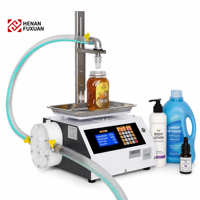 Machine de remplissage industrielle de bureau pour liquides visqueux, pâtes, confitures, jus, sirops, produits de soin en flacon, petite, automatique, à tête unique