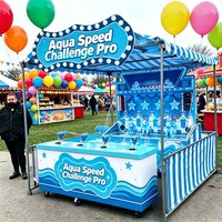 Aqua Speed Challenge Pro Jeu de Course de Pistolets à Eau pour Fêtes Scolaires et Jeux Intérieurs/Extérieurs - Matériel PVC, Jeux de Stand de Fête Foraine