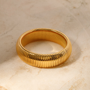 Fashion Bangle Wide Single Layer <b>Snake</b> <b>Chain</b> Gold <b>Silver</b> Stainless Steel Women's Jewelry Gift - Product Image 2