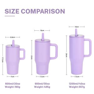 Nouvelle tasse isotherme de 40 oz, anti-fuite, avec couvercle à paille pliable, portable, pour boire directement, tasse de voiture - Product Image 2