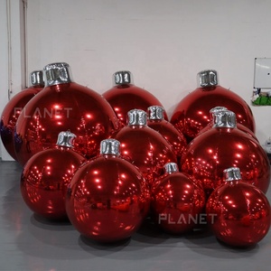 <span class=keywords><strong>Gros</strong></span> ornement de Noël gonflable en PVC à double couche Boule miroir <span class=keywords><strong>Gros</strong></span> ornement rouge gonflable pour décoration - Product Image 5