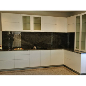 Ensemble d'îlots de <span class=keywords><strong>cuisine</strong></span> Armoires de <span class=keywords><strong>cuisine</strong></span> de luxe en bois massif au design moderne Dalle de pierre frittée pour porte de <span class=keywords><strong>meuble</strong></span> de <span class=keywords><strong>cuisine</strong></span> - Product Image 2