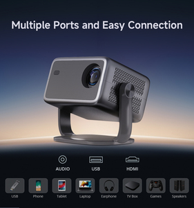 Mini Proyector Inteligente Portátil L018 con Enfoque Automático, WiFi 5, Android 13, 1080P LED para Cine en Casa y Pantalla Exterior - Product Image 1