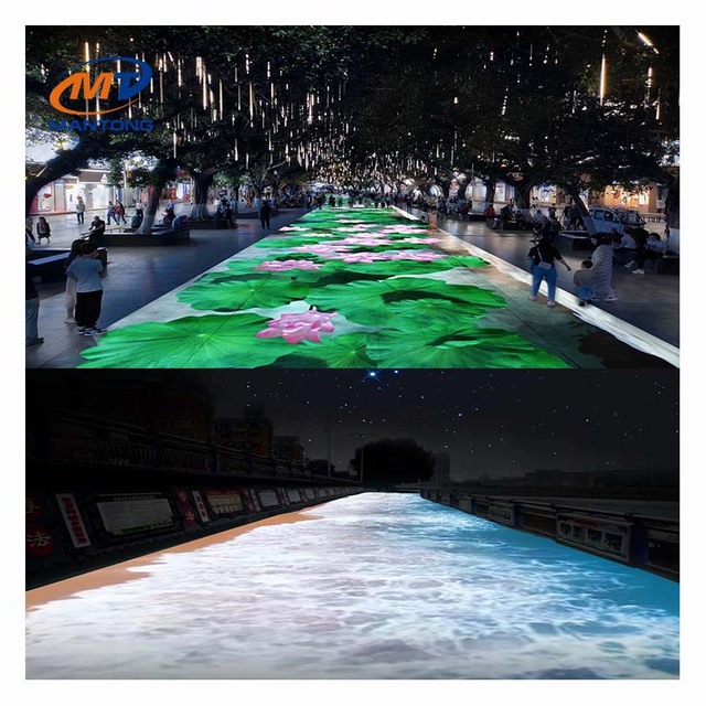 Landscape Lighting Projection 3D Holographic Projector Interactive Floor Projection Mapping for Outdoor Road