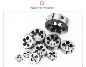 REALMAX Robinet à <span class=keywords><strong>main</strong></span> et taraudage mécanique en acier rapide M2-M10, 3 trous de dégagement, filière ronde HSS pour filetage - Product Image 3