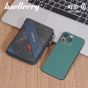 กระเป๋าสตางค์ผู้ชาย Baellerry แบบมีซิปใส่บัตรหลายใบ ป้องกัน RFID ช่องใส่เหรียญ ใช้ได้ทุกวัน - Product Image 4