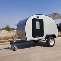 Remorque à Toit Rabattable en Toile Petite Remorque Caravane Léger 300 kg 400 kg Remorque de Camping Teardroprop Camper
