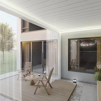 Pergola Alu Pavillon extérieur en aluminium 4x4 Écrans latéraux 6m X 4m Auvent moteur Toit 3 métros Structure murale en aluminium 6x4