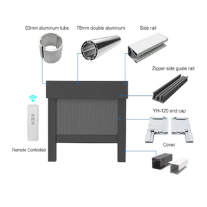 Parasole motorizzato automatico antivento impermeabile giardino patio oscuramento con zip rullo schermo retrattile tapparelle per esterni - Product Image 3