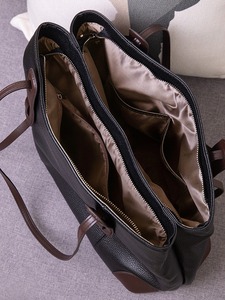 Bolso Tote de Cuero Genuino para Mujer, Clásico, Casual, de Gran Capacidad, con Dos Asas, Diseño Duradero con Patrón de Lichee - Product Image 6