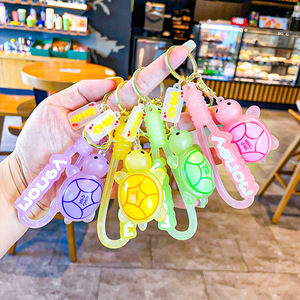 Special Promotion Colorful Turtle Bag Charms Kawaii Charms Customizable Turtle Keychain for Decoration