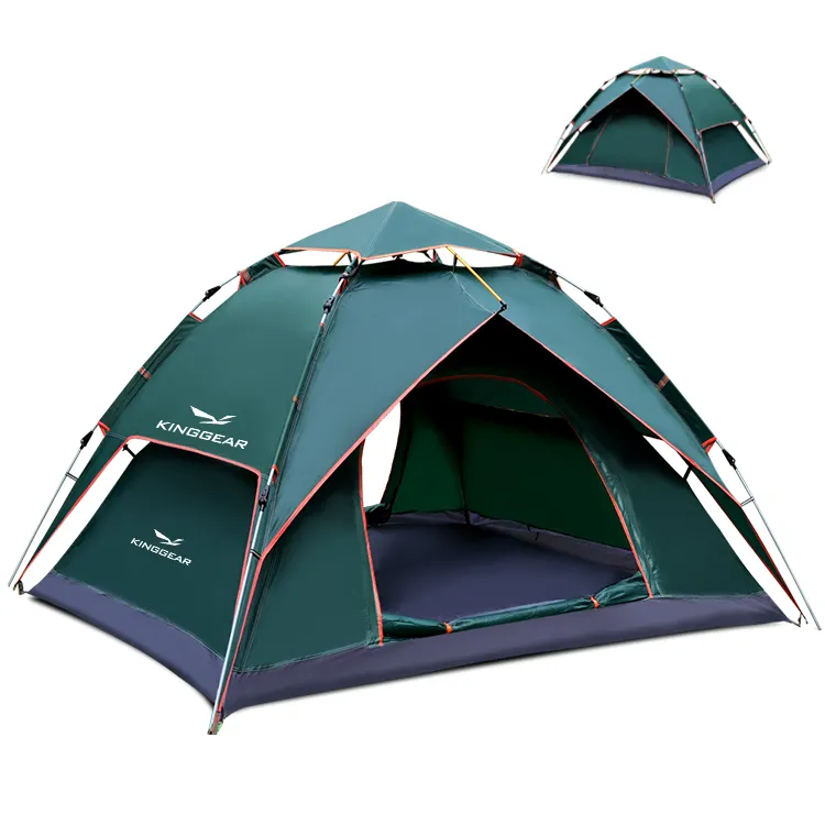 RTS自動ポップアップテント通気性3-4人用テントキャンプ用インスタントバックパッキングクイックテント