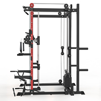 Equipo de Entrenamiento Multifuncional Todo en Uno, Máquina Smith de Acero para Gimnasios Domésticos con Funciones de Fly y Gantry