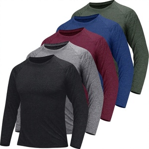Men's <b>Long</b> <b>Sleeve</b> <b>Raglan</b> <b>T</b>-<b>Shirt</b> Solid Color Quick Dry Knitted Slim Fit O-Neck Casual Wear 100% Polyester - Product Image 1