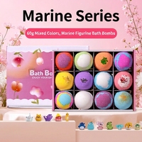 Bombes de bain transfrontalières amusantes sur le thème de l'océan et de la terre, en forme de cœur/donut/étoile, boules de bain moussantes nettoyantes en profondeur, sels de bain effervescents
