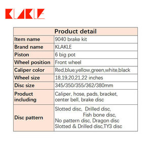 Kit de freno grande KLAKLE 9040, sistema de frenos, pinza de freno de carreras, disco de Rotor de 355*32MM para Audi A3 8L - Product Image 6