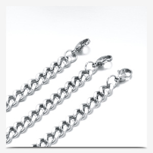 <b>Couple</b> <b>Bracelet</b> 5MM Stainless Steel Chain With Laser Engraved Plate And Gemstone Gift For Him Her - Product Image 5