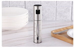 BBQ Custom Spray <b>Bottle</b> Stainless Steel Olive Oil Sprayer Set With Cleaning <b>Brush</b> & Funnel for Cooking - Product Image 2