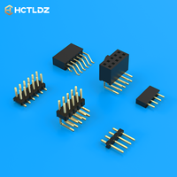 Connecteur de broches mâle à angle droit 90 degrés, pas de 2,54 mm, simple rangée, plaqué or, pour carte PCB