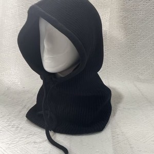 Wool Blend Hooded Hat Off White Unisex Warm Neck Protection Foldable Autumn <b>Winter</b> <b>Cap</b> - Product Image 3