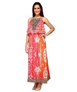 Elegantes vestidos largos casuales para mujer Ropa de verano cómoda con detalles bordados Ideal para trajes de fin de semana Comodidad - Product Image 1