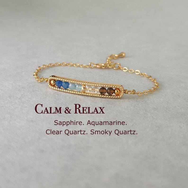 Saphir, aigue-marine, cristal blanc, quartz fumé