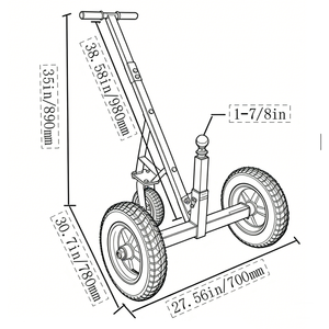 Chariot de manutention portable pour <span class=keywords><strong>remorque</strong></span>, capacité de charge de 450 kg, avec boule de 2 <span class=keywords><strong>pouces</strong></span>, pneus pneumatiques de 14 <span class=keywords><strong>pouces</strong></span>, en carbone - Product Image 3