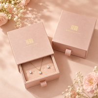Boîte cadeau haut de gamme en velours pour bijoux, avec doublure en éponge dorée, gaufrage et impression offset, écologique, pour bagues de fêtes