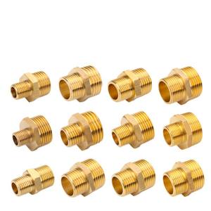 ข้อต่อทองเหลืองเกลียวชายคู่แบบลดขนาด 1/2 นิ้ว เป็น 1 นิ้ว สำหรับท่อน้ำ ท่อน้ำมัน ท่อประปา อุปกรณ์นิวเมติกส์ - Product Image 1