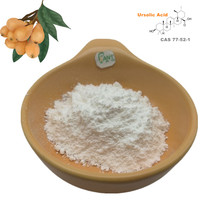 Poudre d'acide ursolique pur de qualité cosmétique, soluble dans l'eau, en vrac, CAS 77-52-1, extrait de feuille de myrtille, 98% d'acide ursolique en poudre, prix 1g