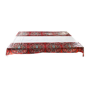غطاء طاولة بلاستيكي 621112 قطعة واحدة أحمر مربع الشكل إسلامي 108×180 سم للاحتفالات والمهرجانات زينة عيد مبارك ورمضان مستلزمات الحفلات - Product Image 1