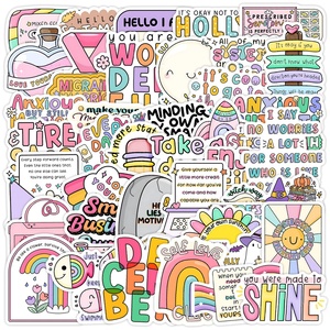 WOWEI50 Cute English <span class=keywords><strong>Phrase</strong></span> Graffiti Stickers and Creative <span class=keywords><strong>Phrase</strong></span> Stickers and Waterproof Stickers - Product Image 2