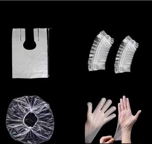 Étanche 4 pièces ensemble cheveux outils accessoires salon de coiffure tissu châle bonnet de bain cache-oreilles gants maison huile <span class=keywords><strong>traitement</strong></span> jetable - Product Image 5