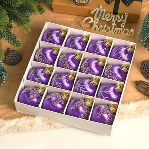 TANGXI Boules <span class=keywords><strong>de</strong></span> Noël transparentes faites à la main <span class=keywords><strong>de</strong></span> 6 cm, décorations neuves peintes <span class=keywords><strong>au</strong></span> <span class=keywords><strong>fil</strong></span> <span class=keywords><strong>de</strong></span> <span class=keywords><strong>soie</strong></span> pour pendentifs d'arbre, ornements <span class=keywords><strong>de</strong></span> Noël, lot <span class=keywords><strong>de</strong></span> 16 - Product Image 4