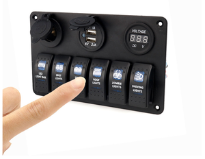 6 כנופיית Rocker פנל 12/24V הכפול USB חריץ שקע דיגיטלי מד מתח מתח תצוגת לימי רכב rv כלי רכב משאית Yach - Product Image 4